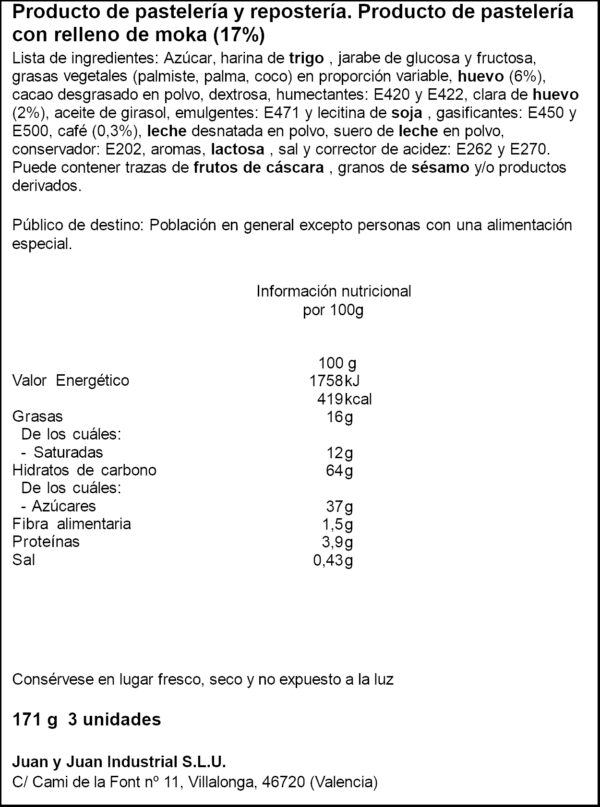 DULCESOL QUADRATS MOCA 210G