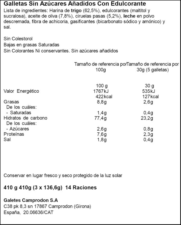 BIRBA NURIA 0% SUCRE AMB PRUNES 410GR