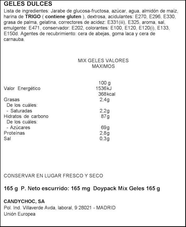 MGZ. GELS MIX 165GR