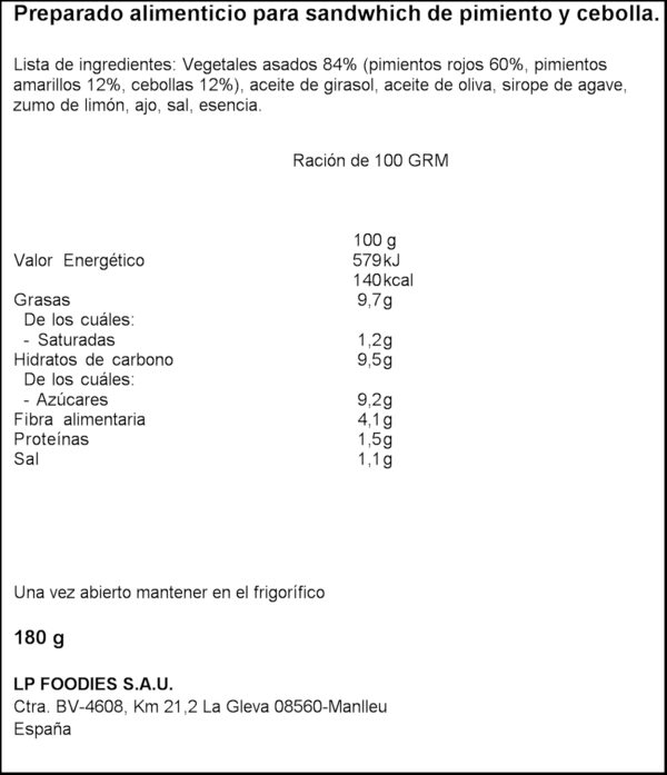 LA PIARA PATE VEGETAL VERMELL 180GR