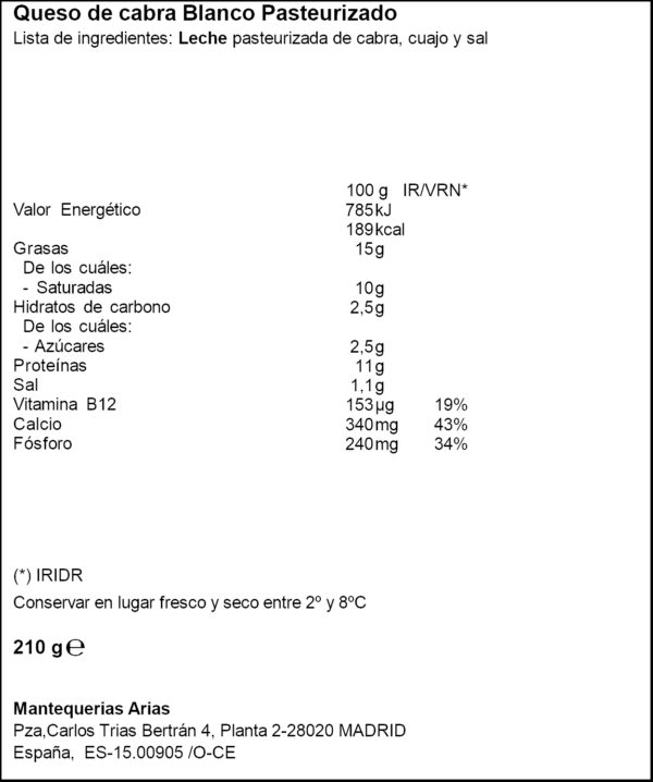 BURGO DE ARIAS FORMATGE FRESC CABRA 3X70GR