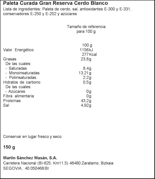 MATORRAL PALETA BLANCA 150GR