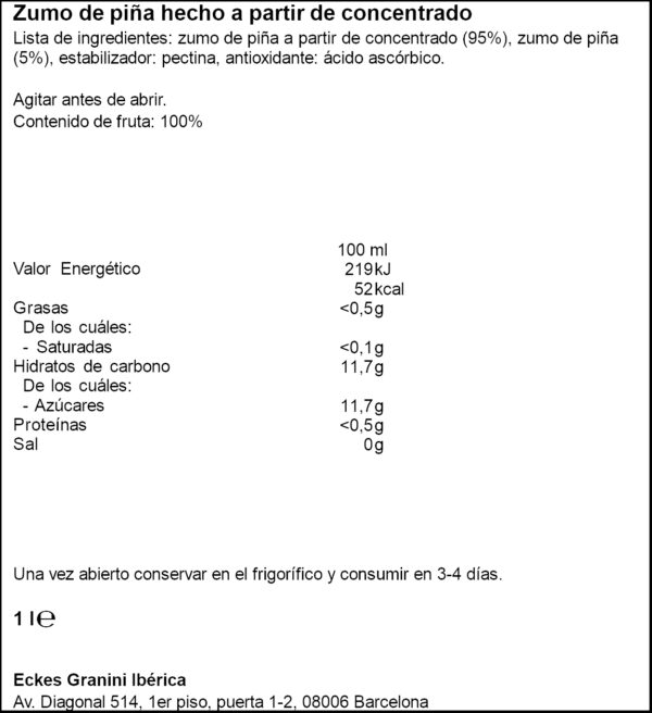 GRANINI SUC PINYA 100% 1L