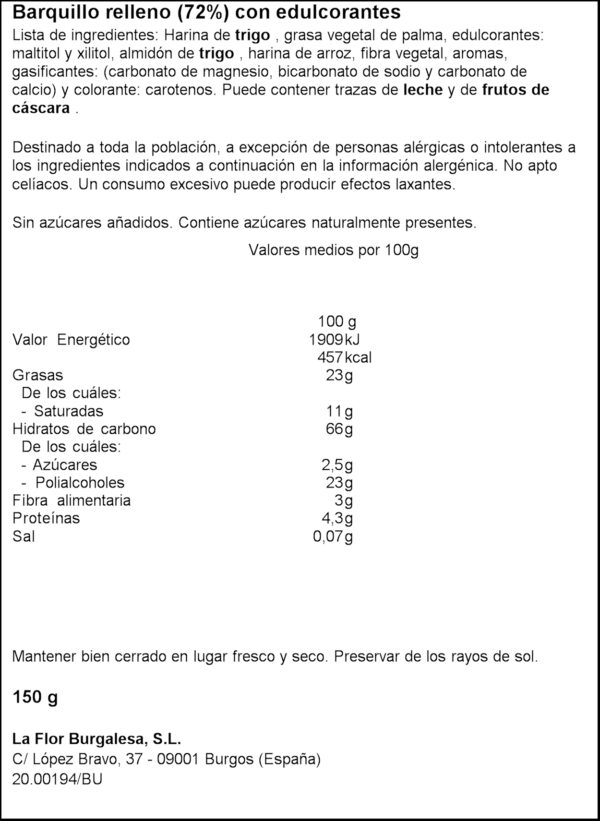 FLORBU NEULA INTEGRAL SENSE SUCRE 160GR