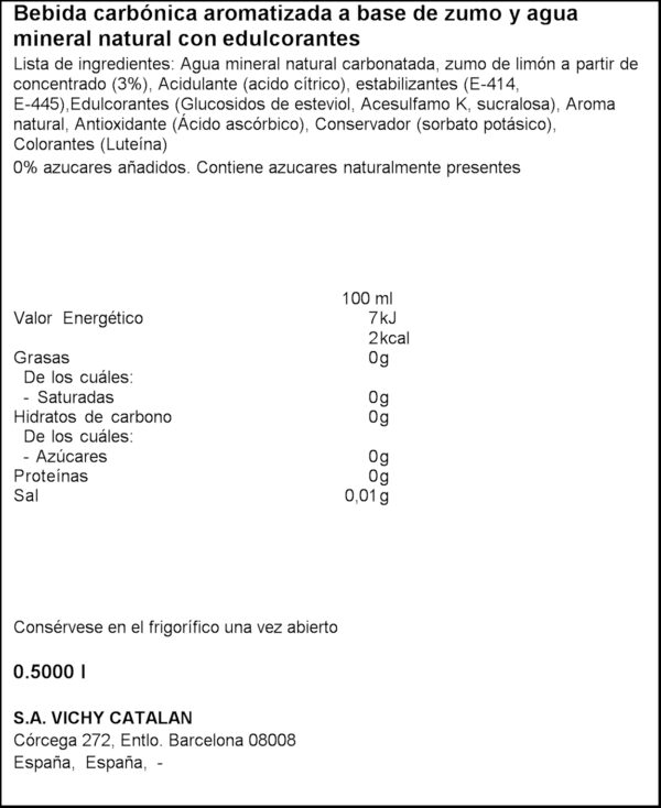 VICHY FRUIT LLIMONA AIGUA AMB GAS 50CL