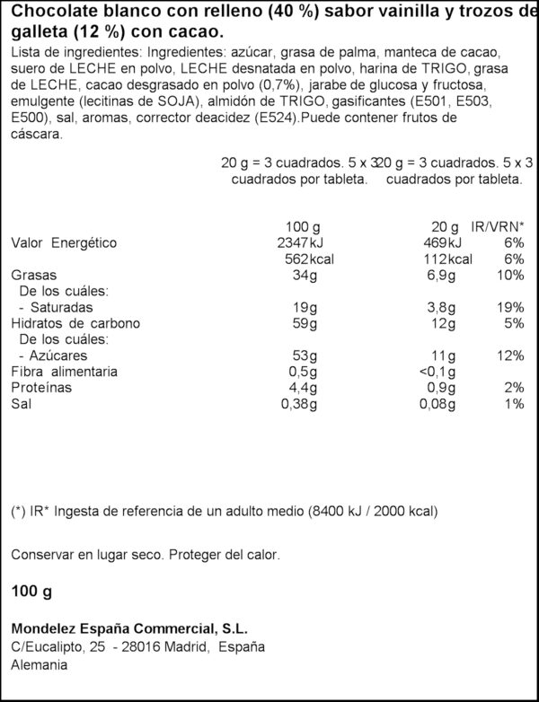 MILKA TAB. OREO BLANC 100GR