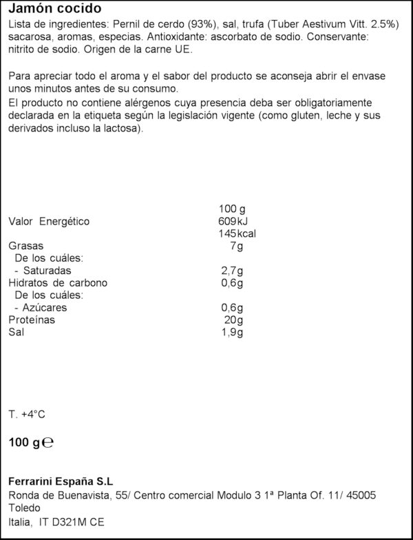 FERRANINI PERNIL CUIT AMB TOFONA 100GR