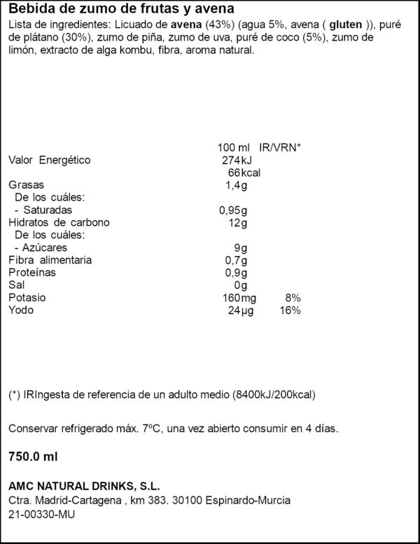 VIANATUR SUC CIVADA/PLATAN/COCO 750ML