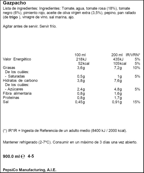 ALVALLE GASPATXO 900ML