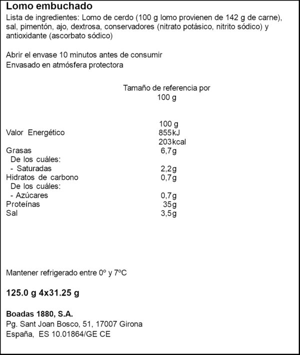 BOADAS LLOM EMBOTXAT 4X31,25GR