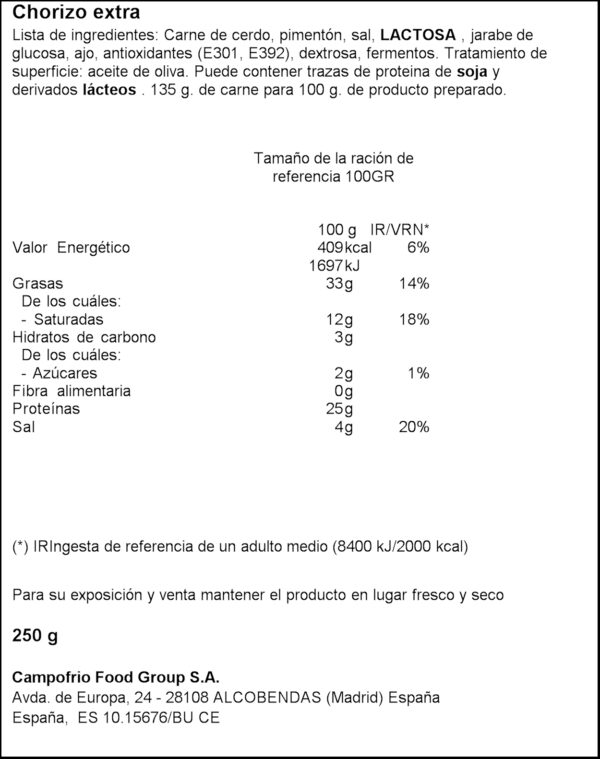 REVILLA XORIÇO PUEBLO EXTRA 250GR