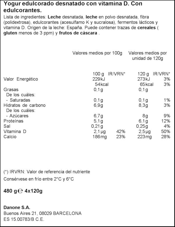 VITALINEA IOGURT CREMOS NATURAL 4X125GR