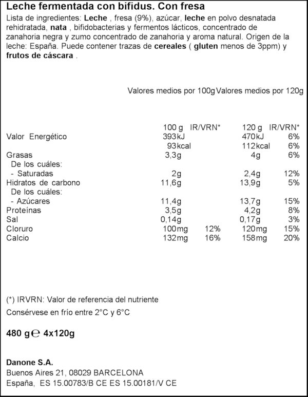 ACTIVIA IOGURT BIFIDUS MADUIXA 4X125GR