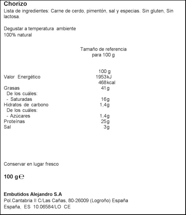 ALEJANDRO XORIÇO TRONCAL 100GR