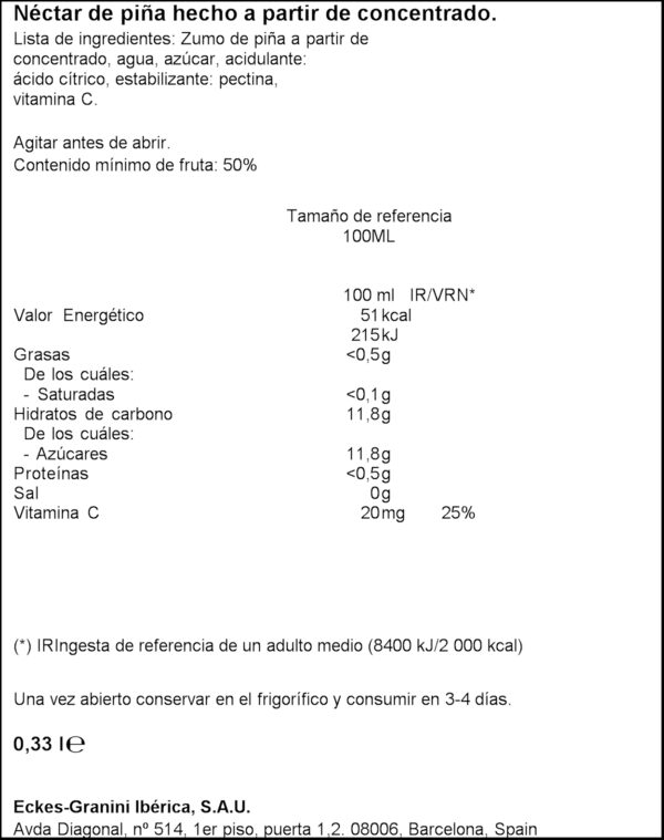 GRANINI SUC PINYA 33CL