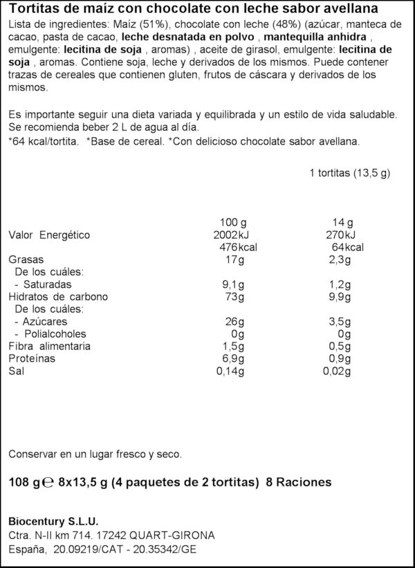 BICENTURY GALETES BLAT DE MORO I XOCOLATA 90GR