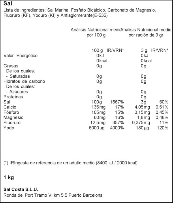COSTA SAL MARINA PLUS+ 1KG.