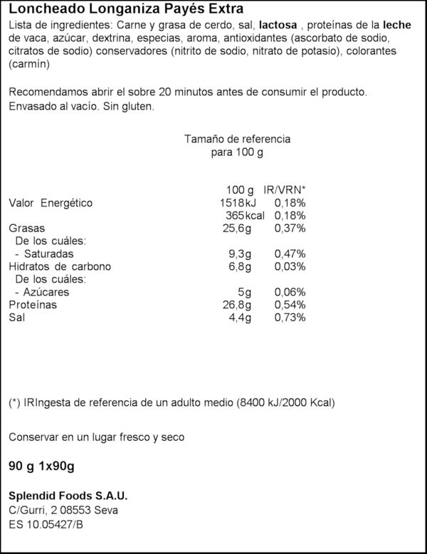 CAN DURAN LLONGANISSA PAGES EXTRA 90GR