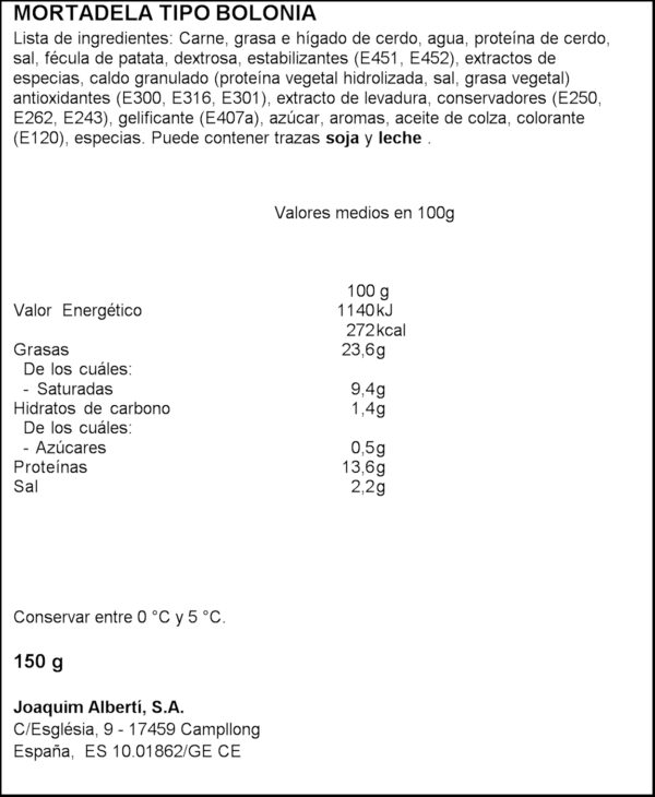 LA SELVA MORTADEL.LA BOLONIA 150GR