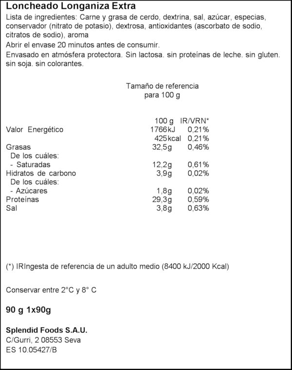 CAN DURAN LLONGANISSA EXTRA 90GR