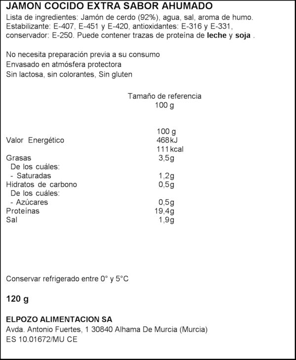 EL POZO 1954 PERNIL CUIT 120GR