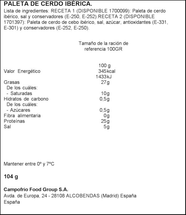 PALETA IB. LON.104GRS NAVIDUL VACIO+20%