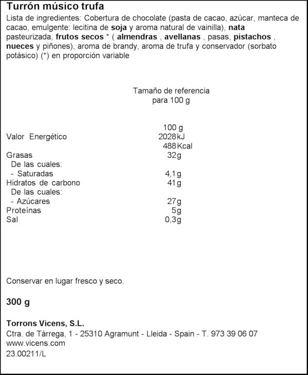 VICENS TORRO XOCO I TRUFA 300GR
