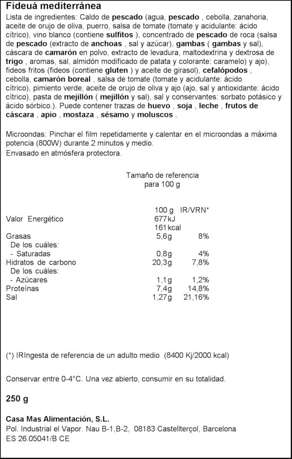 CASA MAS FIDEUA 250GR