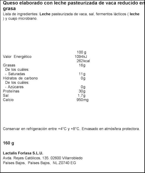 LEERDAMER FORMATGE LLESQUES LIGHT 160GR