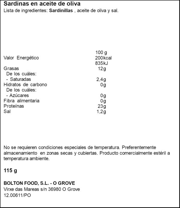 CUCA SARDINILLA OLI OLIVA 115GR