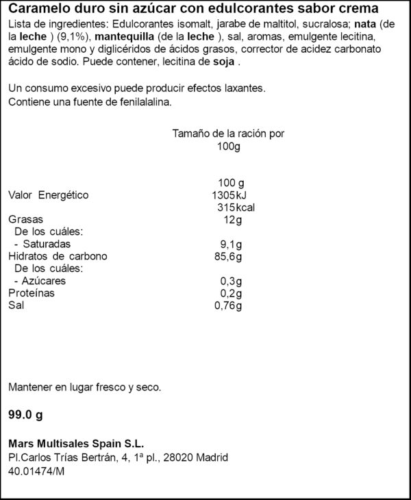 SOLANO CARAMELS TRADICIONALS 99GR