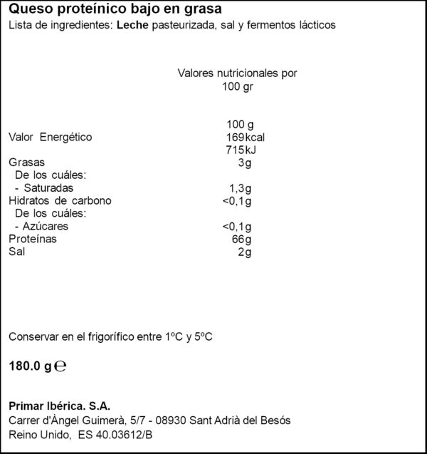 EATLEAN FORMATGE RATLLAT AMB PROTEINA 180GR