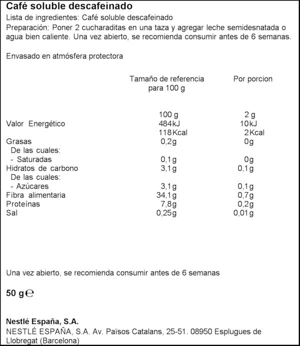 NESCAFE SELEC.DECAF. 50GR
