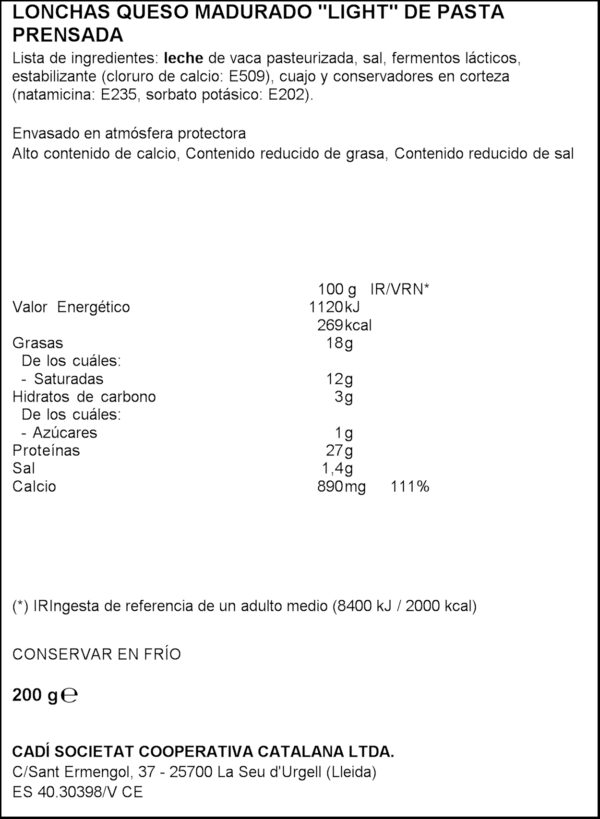 CADI CADICOOP FORMATGE 200GR