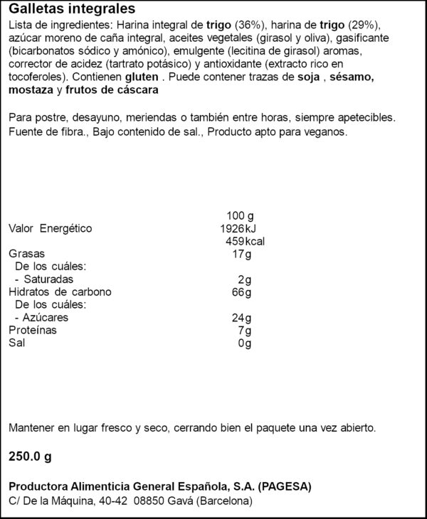 PAGESA MANTOVANES INTEG 250G