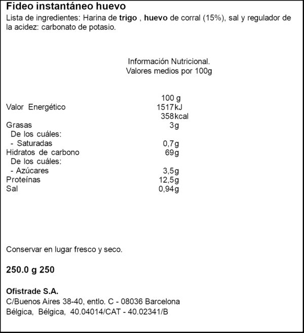 SOUBRY FIDEUS AL OU 250GR