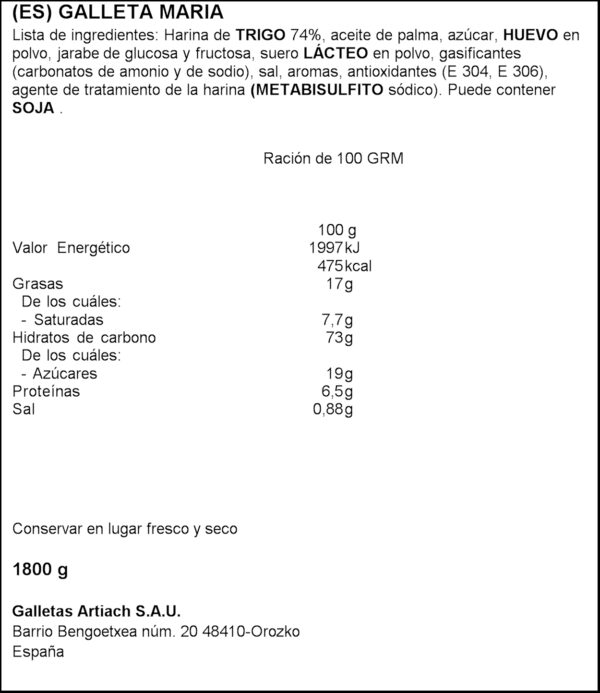 ARTIACH MARBU DORADA 1800G