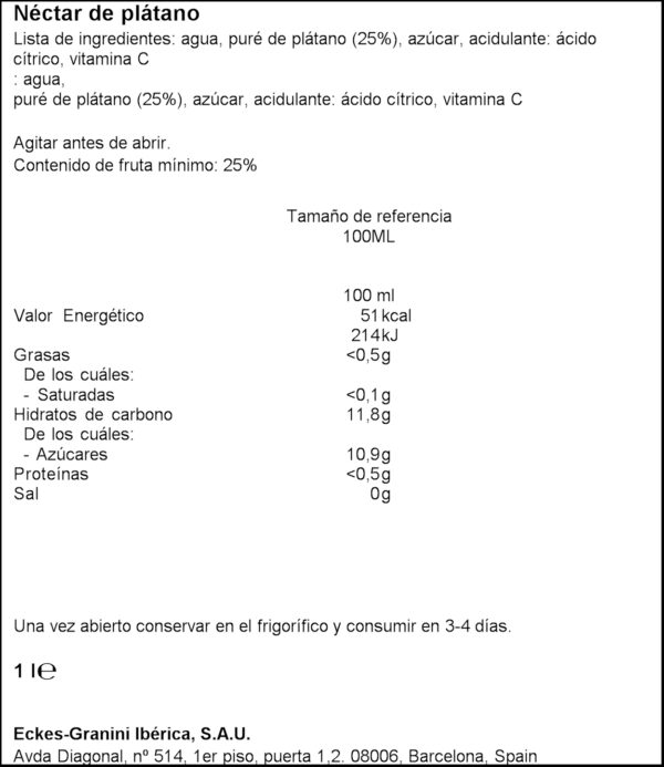 GRANINI NECTAR PLATAN 1L
