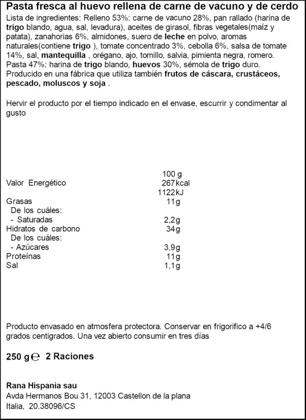 RANA TORTELLINI BOLONYESA 250GR