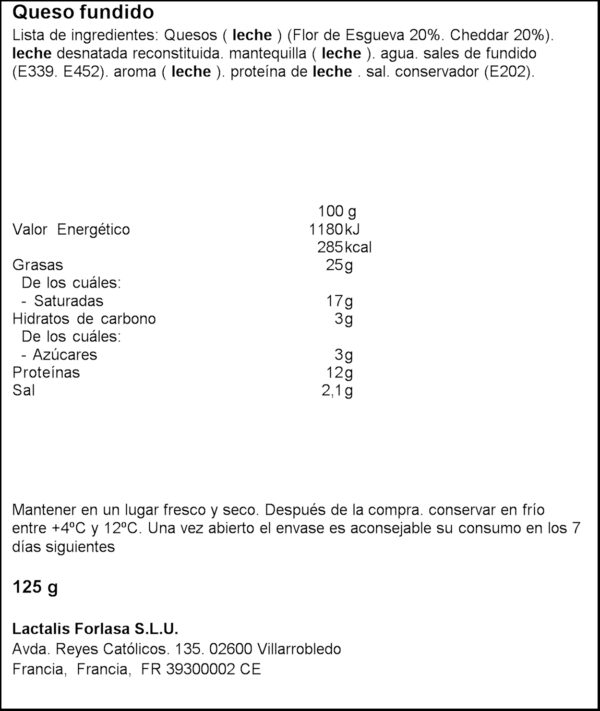 FLOR DE ESGUEVA FORMATGE CREMA 125GR