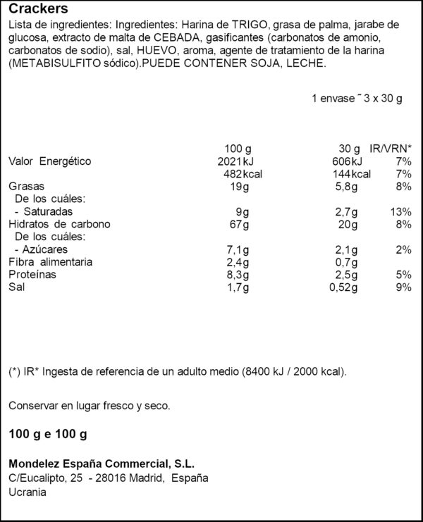 TUC CRACKERS 100 GR LU