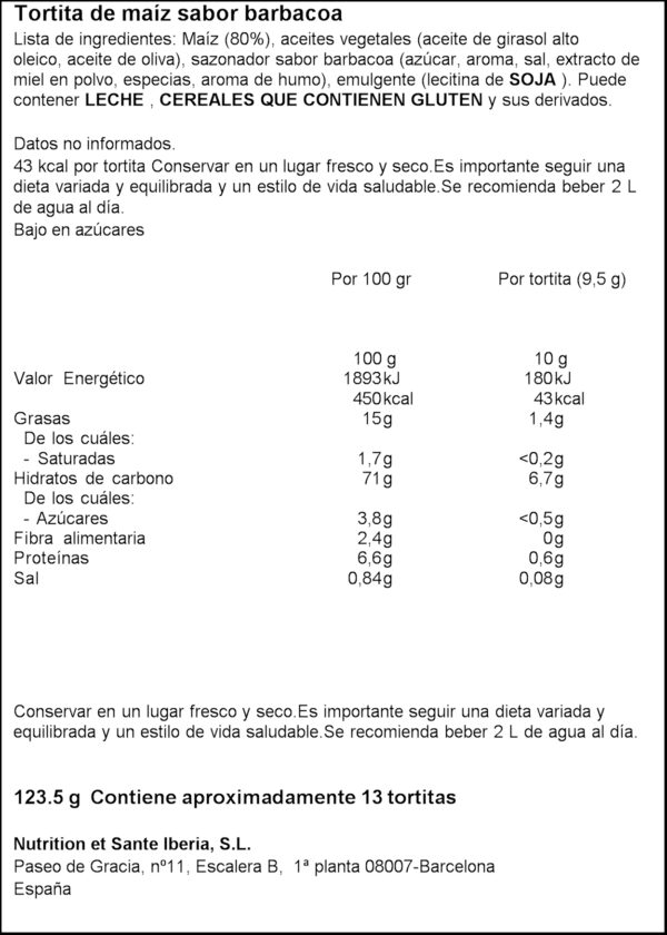 BICENTURY TORTETES BARBACOA 123,5GR