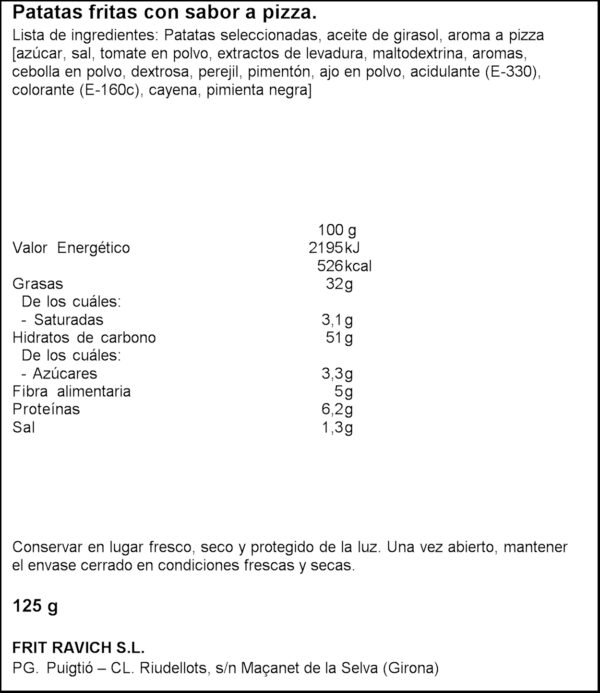 FRIT RAVIC PATATES FREGIDES 125GR