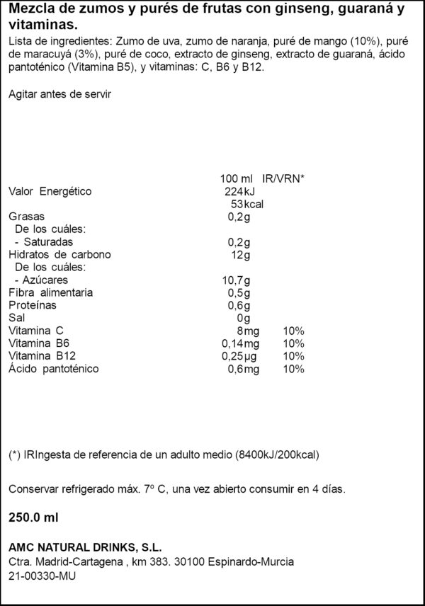 VIANATURE BEGUDA VITALIDAD MAN-MAR-GIN 250ML