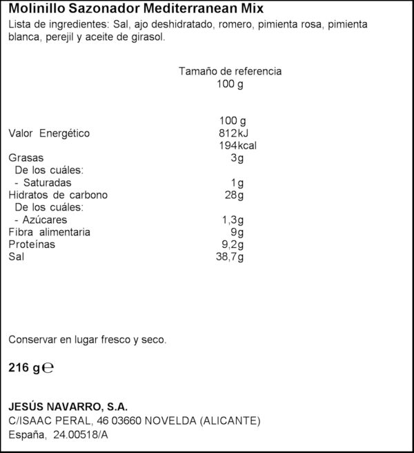 CARMENCITA MOLINET MEDITERRANEAN MIX 190GR