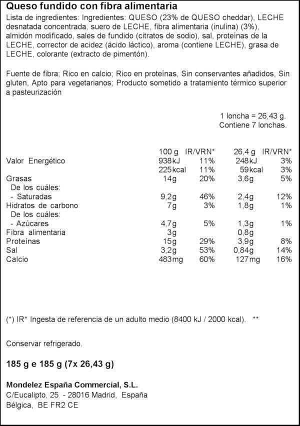 EL CASERIO FORMATGE ESPECIAL BURGER 185GR