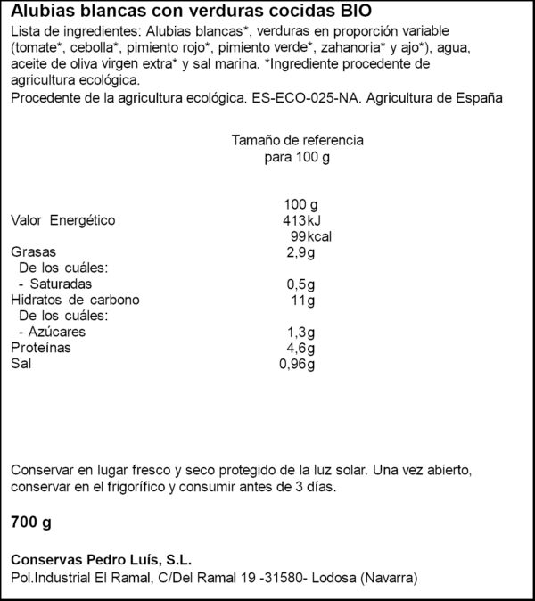 EROSKI BIO MONGETA 700GR