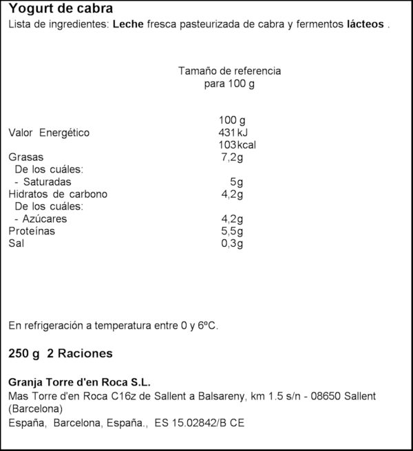 LA TORRE IOGURT CABRA 2X125GR