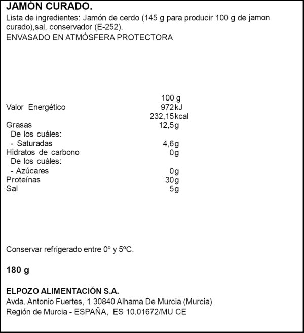 EL POZO PERNIL CURAT 2X90GR