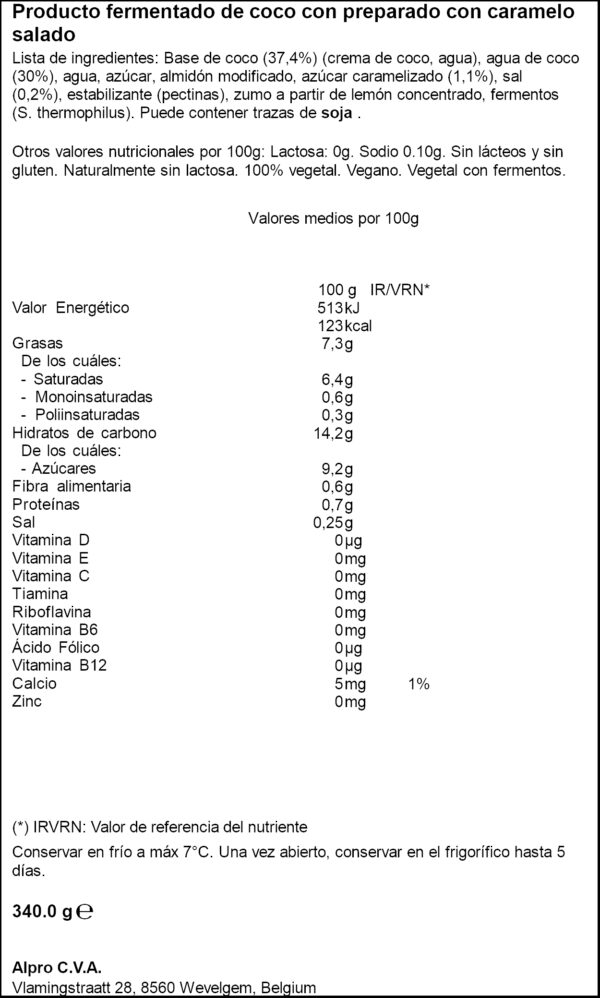 ALPRO IOGURT COCO/CARAMEL SALAT 340GR